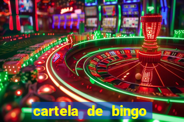 cartela de bingo cha de panela